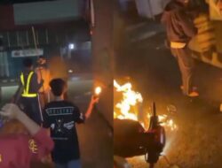Viral Aksi Gangster di Brebes Lempar Bom Molotov ke Pemotor, Korban Nyaris Terbakar