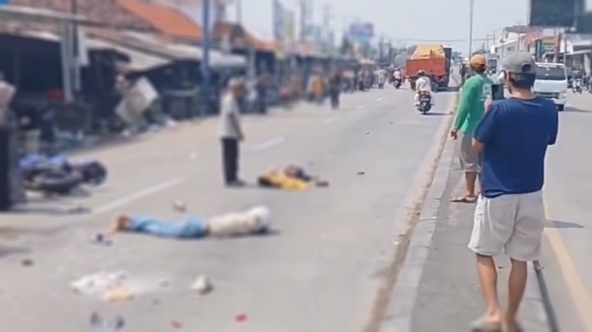 Kecelakaan Kakak Adik Ditabrak Truk Kontainer di Jalur Pantura Bulakamba Brebes