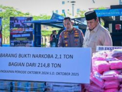 Prabowo Ikut Musnahkan 214 Ton Narkoba Senilai Rp 29 Triliun dalam Satu Tahun Pemerintahan