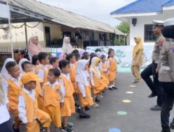 Serunya Polantas Brebes Ajak Tanamkan Budaya Tertib Lalu Lintas Sejak Dini di TK Bhayangkara Brebes