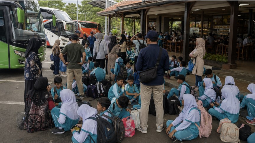 Siswa SD Terlantar saat Wisata