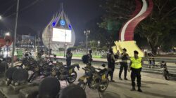 Polisi Polres Brebes melakukan patroli malam untuk mencegah begal dan kejahatan jalanan