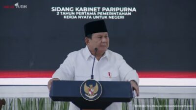 Presiden Prabowo Subianto menyampaikan sikap terhadap MSCI dalam Sidang Kabinet Paripurna di Istana Merdeka.